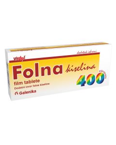Folna kiselina 400 mikrograma 30 film tableta