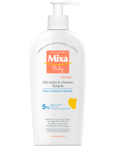 Mixa Baby Gel za kupanje bogat lipidima bez sapuna za kosu i telo 250 ml