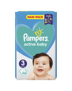 Pampers Active Baby VPP pelene, veličina 3 (6-10 kg), 66 komada