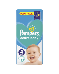 Pampers Active Baby VPP pelene, veličina 4 (9-14 kg), 58 komada