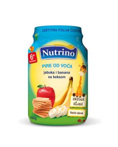 Nutrino Voćni pire - Jabuka, Banana sa Keksom 190g