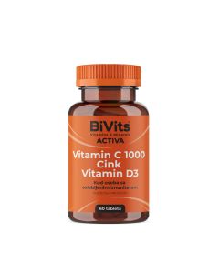 BiVits Activa Vitamin C 1000 + Zn + D3, 60 tableta