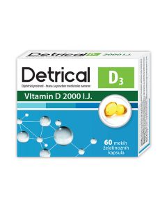 Detrical D3 2000 IJ, 60 soft gel kapsula