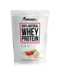 Proteini.si 100% Natural Whey protein, bela čokolada-jagoda 500g