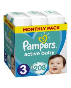 Pampers Monthly Pack Active Baby S3 6-10kg 208 komada