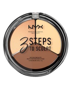 Paleta za konturisanje lica NYX Professional Makeup 3 Steps to Sculpt 3x5g Light