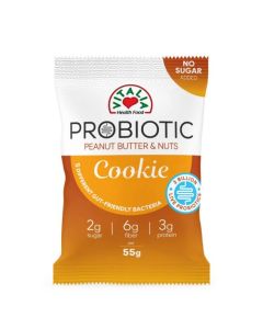 Vitalia Probiotic kolačić kikikiriki puter+jezgrasto voće sa prelivom od mlečne čokolade 55gr