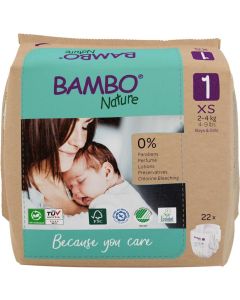 Bambo Nature Eco-Friendly pelene 1 (2-4 kg) papirno pakovanje 22 komada