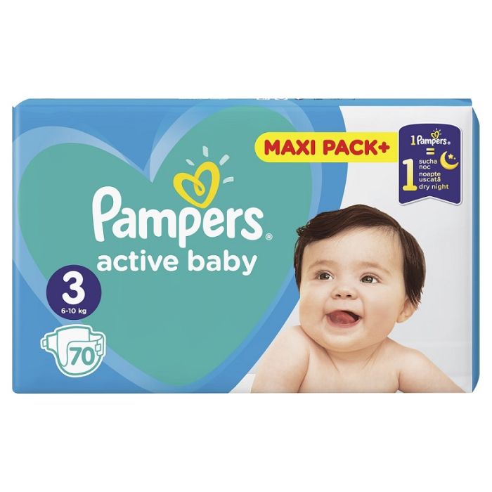 Pampers Active Baby JPM pelene, veličina 3 (6-10 kg), 70 komada
