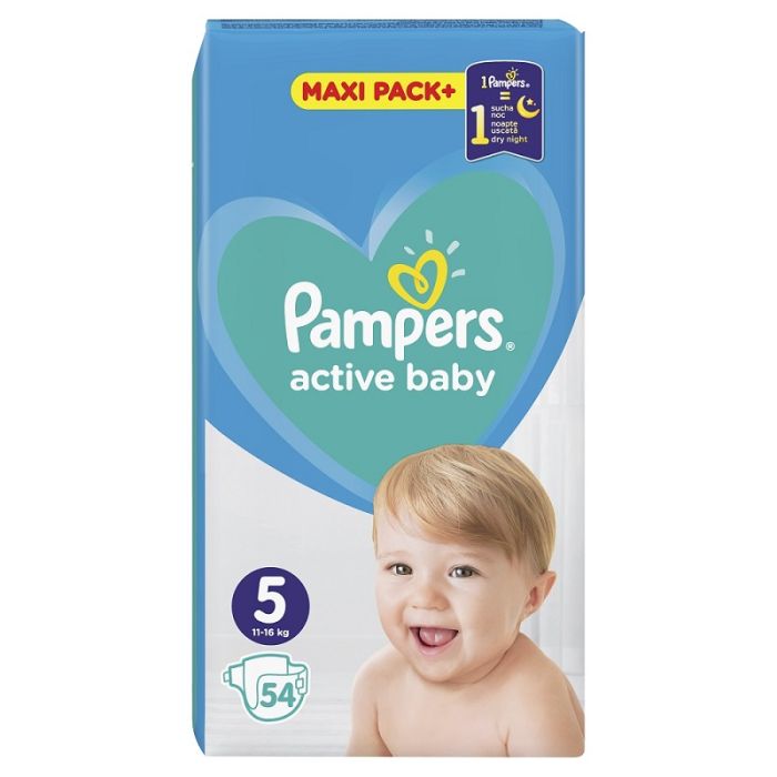 Pampers Active Baby JPM pelene, veličina 5 (11-16 kg), 54 komada