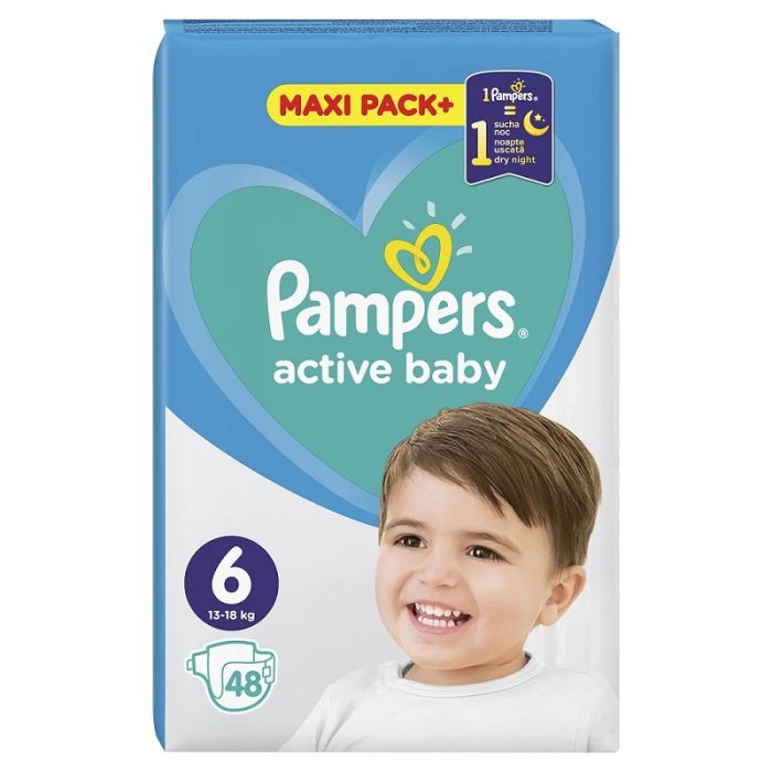 Pampers Active Baby JPM pelene, veličina 6 (13-18 kg), 48 komada