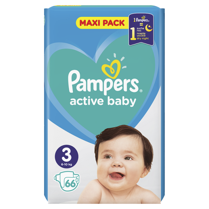 Pampers Active Baby VPP pelene, veličina 3 (6-10 kg), 66 komada