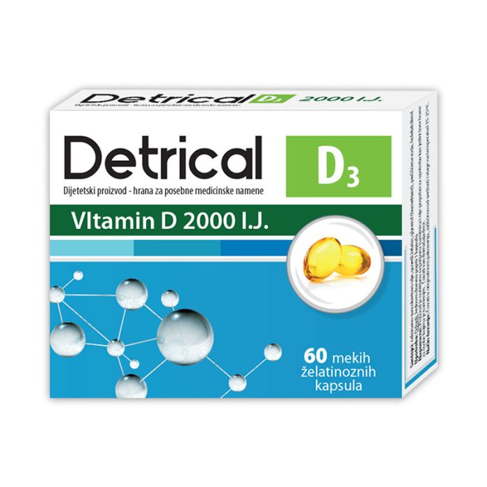 Detrical D3 2000 IJ, 60 soft gel kapsula