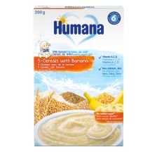 Humana mlečna kašica sa 5 vrsta žitarica i bananom 200g