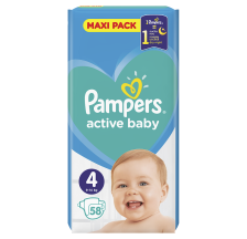 Pampers Active Baby VPP pelene, veličina 4 (9-14 kg), 58 komada
