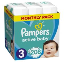 Pampers Monthly Pack Active Baby S3 6-10kg 208 komada