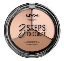 Paleta za konturisanje lica NYX Professional Makeup 3 Steps to Sculpt 3x5g Fair
