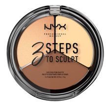 Paleta za konturisanje lica NYX Professional Makeup 3 Steps to Sculpt 3x5g Light