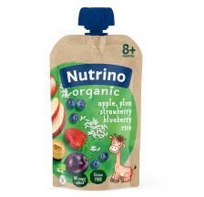 Nutrino Organic pauč jabuka, šljiva, jagoda, borovnica 100g