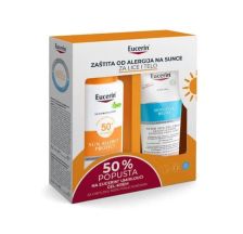 Eucerin Box gel-krem za zaštitu od sunca i od alergija SPF 50 150ml + Umirujući gel-krem za osetljivu kožu posle sunčanja (-50%) 200ml